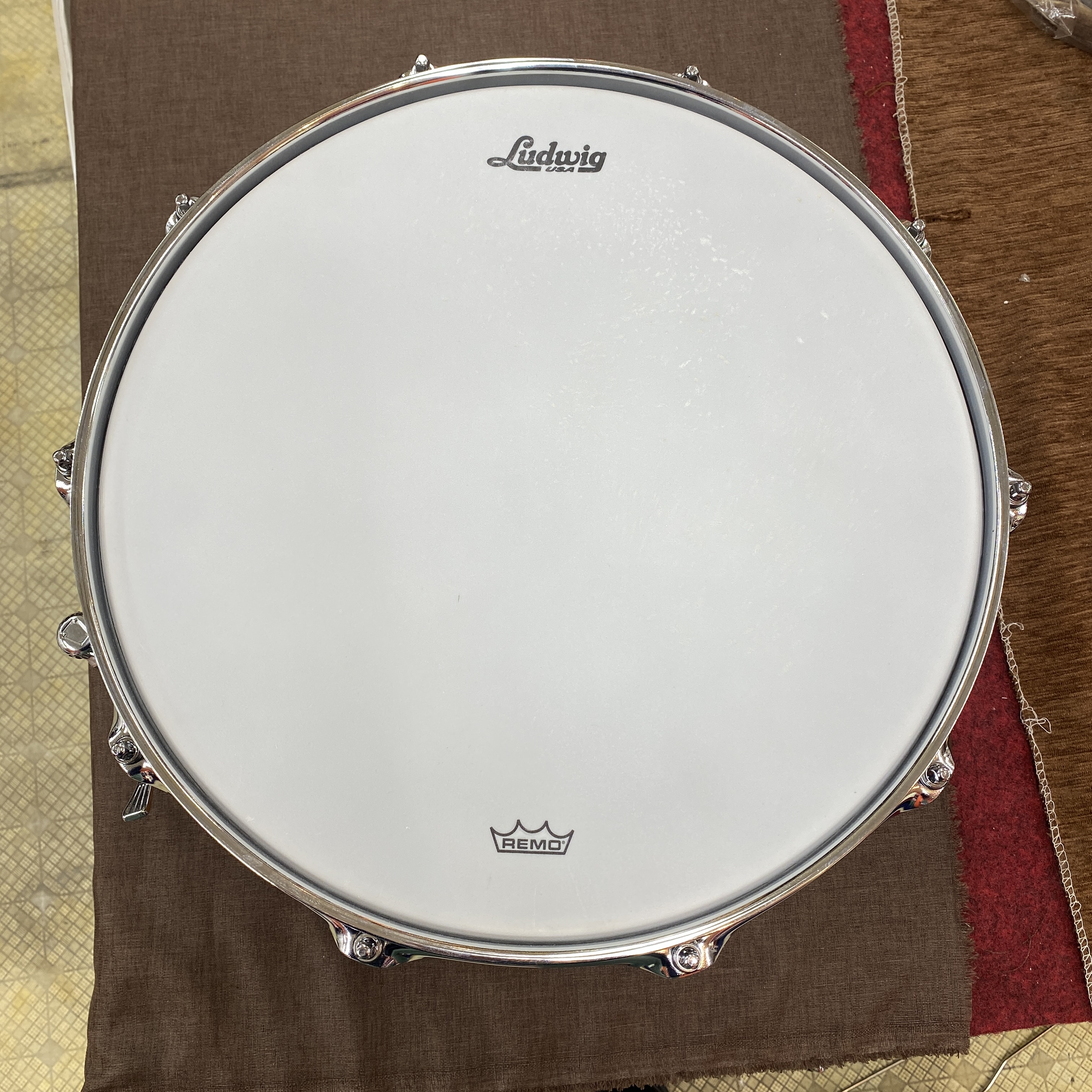Pearl ドラムスネア 木目 レア ソフトケース付（中古】Pearl Prestige 