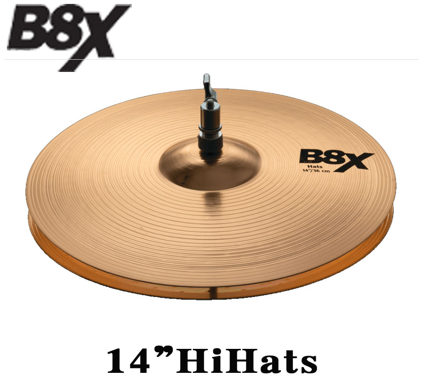 ハイハット・シンバル　B8X　14”　HiHats